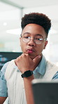 Training, coding and business man in office for help, software development and thinking with mentor. Discussion, hands and developer with technology for programming, learning or teaching new employee