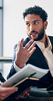 Survey, meeting and discussion with business man for promotion interview, documents or hiring policy. Paperwork, job opportunity screening and evaluation with person in office for talking and review