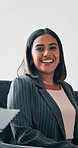 Interview, candidate and face of happy businesswoman for recruiting workforce, documents or hiring policy. Paperwork, job opportunity screening or evaluation with smile or people in office for review