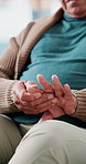 Senior man, hands and pain in fingers with tension, arthritis complication and poor blood circulation in home. Elderly person, closeup and sore with joint inflammation, osteoporosis and carpal tunnel