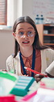 Help, teacher and woman in classroom, education and conversation with advice, teaching and kids. Person, educator and employee in school, discussion and learning with academic growth and development