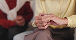 Hands, home and senior couple with divorce, stress and ring with conflict, fight and depression. Closeup, elderly people and man with woman, jewelry and toxic marriage with argument and disagreement