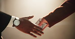 People, fraud or shaking hands for cash, money laundering and payment exchange in crime syndicate. White background, studio or closeup with bribe handshake in corruption, trade or illegal business