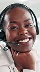 Contact us, face and call center with business woman for customer support, help desk or virtual financial advisor. Talking, investment banker and account consultant with person in office for advice