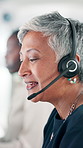 Call center, mature and business woman in office for online help, consulting or CRM support. Professional, virtual assistant and person with headset for customer service, contact us and communication
