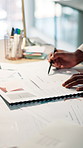 Hands, documents and business people in office, graphs and stats with cooperation, review profit and planning. Closeup, economy and employees with paperwork, report and info for investment and charts