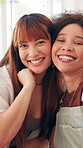 Friends, selfie and face of women laugh for social media post, online memory and hangout at cafe. Relationship, girls and happy for profile picture with bonding, care and connection on live stream