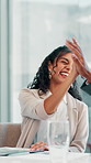 Excited businesswoman, high five or applause for financial achievement, milestone or profit growth. Promotion meeting, reward or clapping for success, good news or well done for investment agreement