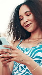 Friends, outdoor and happy girl with phone for texting message, dating site and social media post. People, woman and cool female person with smile, fashion or mobile app for chat, online notification