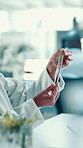 Scientist, hands and plant with test tube in laboratory for botany, medical research and smile. Doctor person, biotechnology and examine sample for pharmaceutical study or sustainable ecology