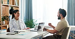 Hospital, consulting and doctor with man in office for appointment, medicare and medical service. Healthcare, clinic and person talking to patient for check up, wellness or diagnosis for treatment
