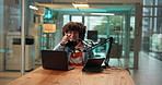 Radio, broadcast and man with mic, talking and live streaming of audio communication and production. Studio, journalist and person with headphones for discussion, podcast and digital conversation
