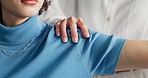 Woman, physiotherapist and stretching arm with patient for physical activity or exercise at clinic. Female person, shoulder and chiropractor helping client for muscle recovery, flexibility or therapy
