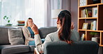 Women, therapy and back of psychologist in office for psychometric, evaluation and counseling . Mental health diagnosis, conversation and aptitude exam with people in clinic for support and client