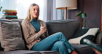 Psychology, sofa and woman with talking for counseling, anxiety management or trauma with therapist. Therapy, female patient and psychologist with tablet for assessment, listening and share recovery