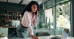 Business, woman or phone call with finance document in office for kpi review, negotiation or planning. Financial analyst, employee and speaking to investor for budget forecasting and investment deal
