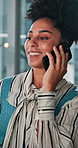 Phone call, communication and businesswoman in office with contact for information on legal case. Cellphone, networking and female attorney on mobile discussion with law client in workplace.
