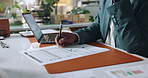 Hands, document and man with signature on contract for insurance policy, title deed and compliance agreement. Sign up, person and writing on legal paperwork for loan application or settlement deal