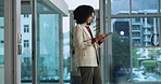 Tablet, typing and planning with business woman in office for account manager, night and portfolio. Client update, wealth advisor and audit review with person in agency for overtime consultant