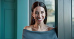 Laugh, face and business woman with crossed arms for confidence, pride or about us in finance office. Corporate, professional and portrait of person by window for financial consultant, career and job
