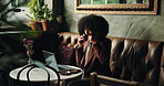 Remote work, coffee and woman on laptop in cafe for typing email, project draft or online campaign. Beverage, tea or social media analyst in restaurant for business blog, article deadline or research