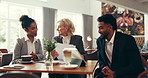 Policy, consulting or lawyers in meeting at office for legal contract, teamwork or court case research. Plan, paper or business people at law firm speaking to attorney, advisor or feedback review