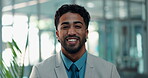 Face, happy and professional with business man for financial advisor, confidence and accountant. Investment banker, about us and smile with person in corporate agency for wealth manager and pride