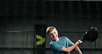 Court, padel and smile with fitness, boy and training with competition, playing or wellness. Tournament, tennis player or happy athlete with practice, teenager or game with serve or health workout