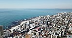 The city stops at the ocean