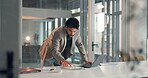 Busy, multitasking and man with laptop, office or productivity for financial report with technology. Online, accountant and person with tablet for research, tax management or planning in business