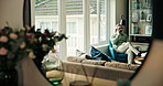 Mature man, talk and phone call at house for discussion, schedule update and financial deal. Person, remote work and mobile for conversation with feedback, investment negotiation and explain proposal