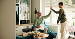 High five, child and dad with document, home and celebration for good grades, success and education. Happy, man and motivation for son with scholarship opportunity, family and test results in house