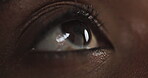 Detail, macro and vision with person closeup for eyesight, optometry assessment or watching. Exam, optical health or see with iris, pupil and retina of patient for awareness, ophthalmology or sight