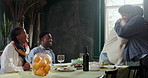 Business, people or handshake in restaurant meeting for hello, welcome or startup merger. Creative team, entrepreneurs or greeting at diner for lunch introduction, happy partnership or b2b networking