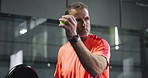 Sport, senior man and serving in tennis for competition practice, game training and workout fitness. Retirement hobby, old person and ball at indoor club for playing padel, match technique and skill