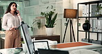 Business, angry and woman in office, phone call and financial agency with bankruptcy. Person, smartphone and investor with stress, talking and frustrated with concern, upset and communication