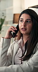 Phone call, talking and business woman in office for insurance advice, feedback or negotiation. Mobile, broker and conversation with contact at work for premium coverage, consulting or communication
