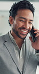 Phone call, financial advisor and business man in office for client negotiation, discussion and consulting. Talking, corporate and person on smartphone for investment, finance portfolio and contact