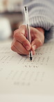 Small business, hands and writing on calendar for planning, schedule appointment and reminder. Person, entrepreneur and circle date in startup for time management, important day and deadline agenda
