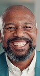 Face, employee and man in office, laughing and career development for financial analyst or confident. Happy, mature consultant and black person with ambition for investment opportunity in Nigeria