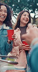 Friends, laughing and women with alcohol, bbq and celebration for festive season with food and meal. Backyard, barbecue and reunion with drinks on social event, new year and applause for grilled meat
