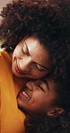 Mom, child and hug with love for embrace, care or support together for parenthood or childhood. Mother, daughter or kid with smile or comfort for bonding, healthy foundation or cognitive development