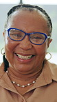 Glasses, smile and face of old woman in home for retirement, weekend break and confidence. Happiness, pride and comfortable with portrait of black person in living room of apartment for free time