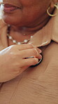 Hands, stethoscope or senior woman breathe for check, heart problem or lung disease in retirement. Wellness evaluation, people and medical equipment to listen for beat, health examination and support