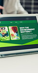 Environment, guide or people in office with tablet screen, energy security or info for green project. Sustainability, team or employee in agency with tech, meeting or growth in eco friendly plan.