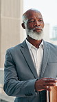 City, talking and black man in business meeting for real estate, discussion or proposal. Outdoor, conversation and mature realtor planning with idea for property investment, development or feedback