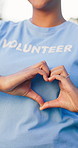 Heart hands, volunteer and outdoor for charity, accountability and social responsibility at park. Person, symbol and gesture for ngo, love emoji and call to action for kindness with icon for giving