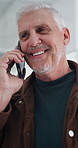 Phone call, contact and mature businessman in office for finance negotiation with client. Communication, cellphone and male financial manager on mobile discussion for investment proposal in workplace