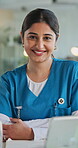Face, doctor and woman with arms crossed, hospital or happy for healthcare services, health and help. Clinic, specialist and person with smile for medical care, confident and medicine in Canada