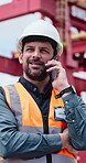 Construction, man or talk on site with phone call for building instructions, engineer report or update. Low angle, contractor and person outdoor with tech for contact, risk assessment chat or advice.